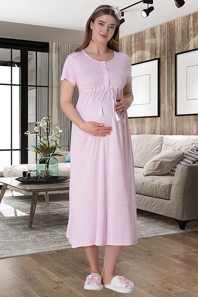 Mecit Pijama Mecit 6012 - Ροζ, νυχτικό για τη μητρότητα