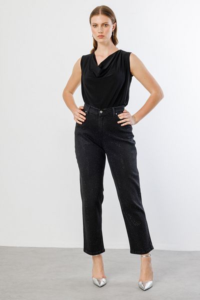 Ekol Denim Pants with Stones on the Front