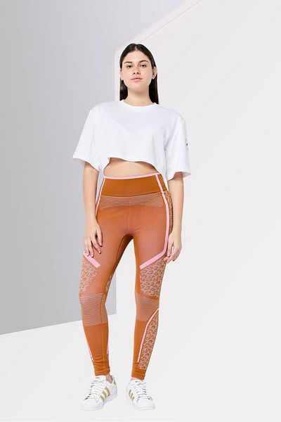adidas by Stella McCartney Women Sportswear Fit Short Sleeve Training Crop Top, White