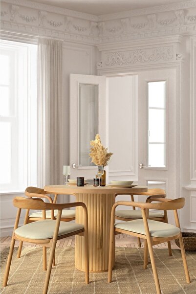 Woodenbend Paul Ahsap Natural Masa Takımı 110x110