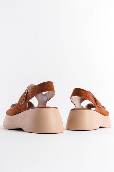 Capone Outfitters Dámské sandály na klínovém podpatku s dvojitým páskem na suchý zip