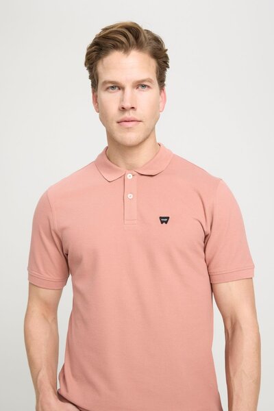 WRANGLER Regular Fit Normal Cut Polo Collar 100% Cotton Rose T-shirt
