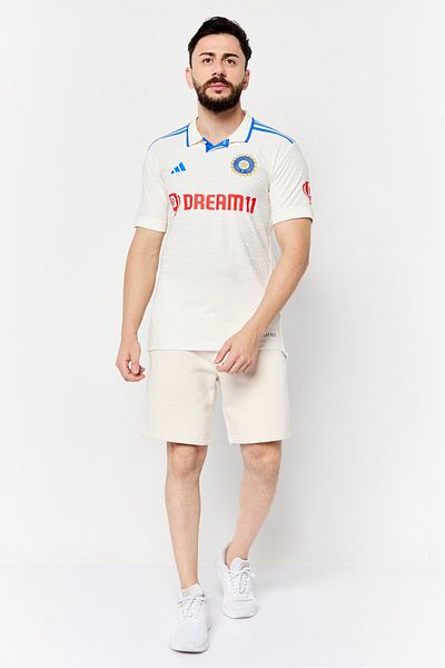 adidas Men Sportswear Fit Short Sleeve Dream 11 Cricket Jersey, Off White
