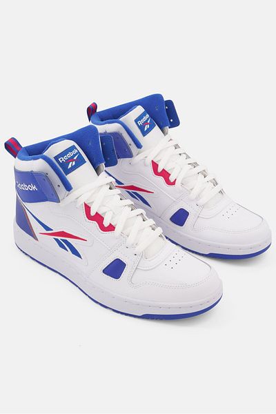 Reebok Men Resonator Mid Lace Up Walking Shoes, White/Blue Combo