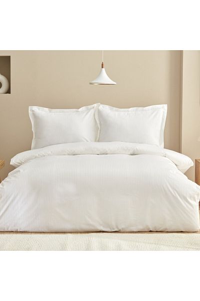 Karaca Uniq, Bettw sche-Set aus 100 % Baumwolle, Doppelbett, Wei