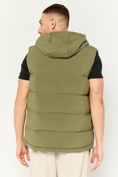 adidas Men Sportswear Fit Sleeveless Outdoor Vest Jacket, Olive
