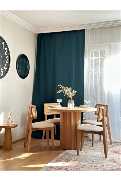 Woodenbend Mirla Natural Yuvarlak Masa Takımı 90 cm 4 Sandalyeli Bohem İskand...