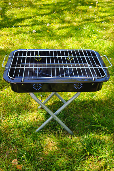 KUSTAR Taşınabilir Ayaklı Katlanır Izgaralı Mangal 60*35*7 Hazneli Piknik & Kamp Mangal Seti