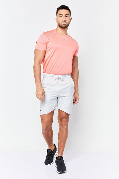 adidas Men 2 Pieces Sportswear Fit Tennis Short, Light Grey