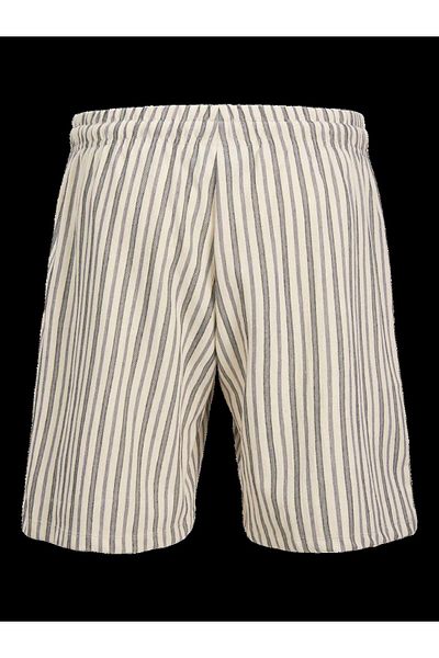 Jack & Jones 12275412   Ανδρικό λινό ελαστικό μέσης κοντό μπλε