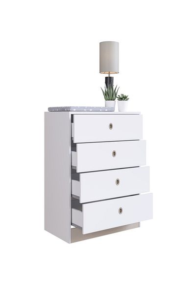 Art In Móveis 4 Drawer Sideboard for Bedroom and Home, White