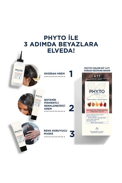 Phyto Farbe Ammoniakfrei Permanent Natürliches Inhaltsstoff-Kräuter-Haarfärbemittel 4.77 Intensiv Kastanie Kupfer