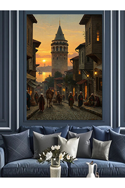 ekart Osmanlı Galata Nın Gölgesinde Sokak Hayatı Dekoratif Kanvas - Mdf Ahşap...