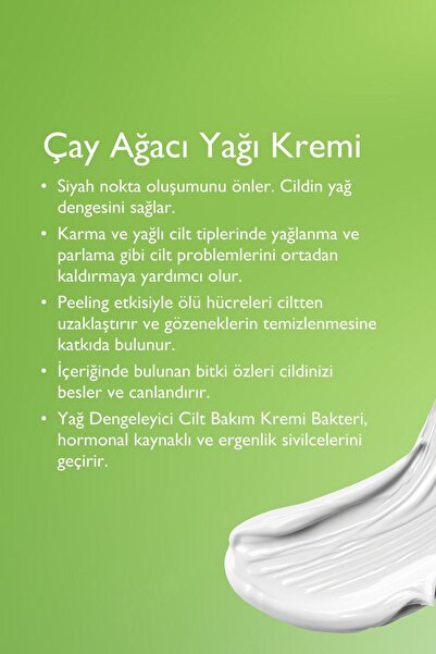 Baga Yağ Dengeleyici Ergenlik Sivilcelerine Karşı Etkili Çay Ağacı Yağı Kremi