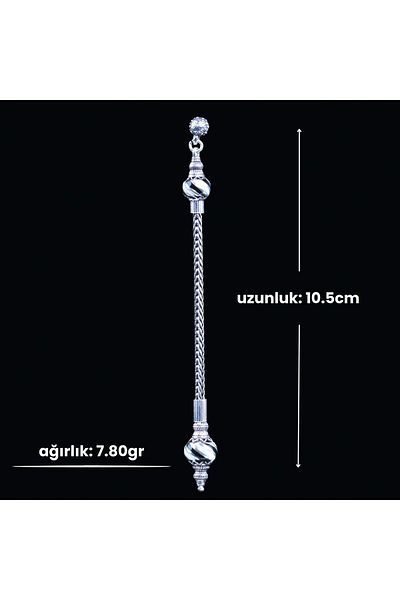 TESBİHCİBABA Single Chain Black and White Çesm-I Nightingale Rosary Tassel