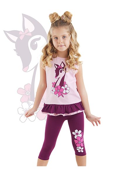 Denokids Frilly nyári ujjatlan póló és tunika leggings szett lányoknak