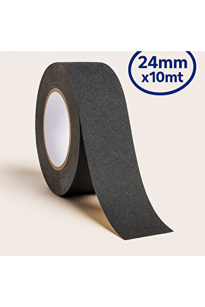 Genel Markalar Suya Dayanıklı Merdiven - Zemin Kaydırmazlık Bantı 24mmx10mt Siyah - Iç Ve Dış Mekan Kullanım