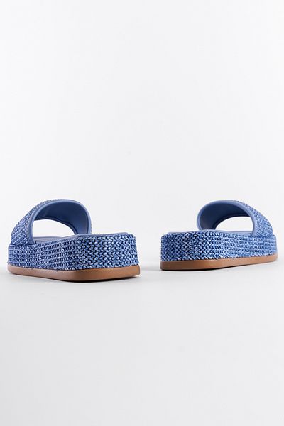Capone Outfitters Γυναικείες παντόφλες με μονό λουρί με σφήνα τακούνι με ψάθινο τυλιγμένο
