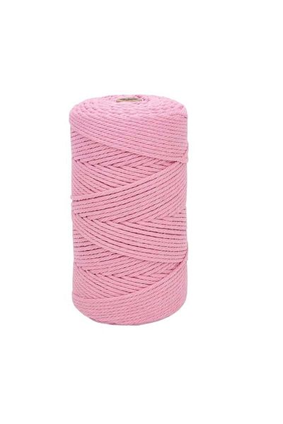 Wiwoo Macrame Roll, Cotton, Pink, 100 M X 3 Mm