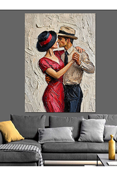 ekart Duvar Kabartmasında Aşk Dansı Dekoratif Kanvas - Mdf Ahşap Tablo