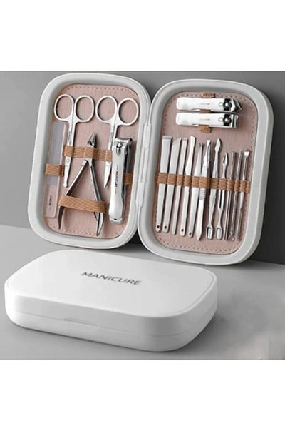 Arzu Güzel Cosmetics Special Box White 18 Piece Useful Manicure-Pedicure Set - Face Care - Hand & Foot Nail