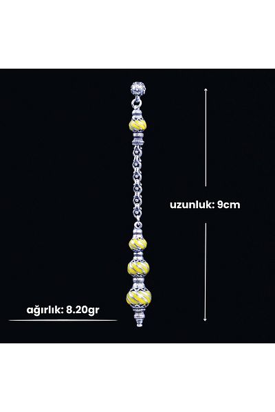 TESBİHCİBABA Yellow Enameled Şems Model Rosary Tassel