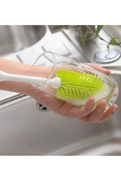 btm home قطعة واحدة من فرشاة تنظيف الزجاجات والزجاجات ذات الرأس السيليكوني مع...