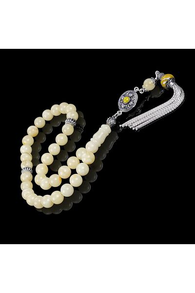 TESBİHCİBABA Premium Class Milky Kaliningrad Drop Amber Rosary