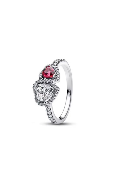 Hector&Co. Jewellery Gümüş İki Renk Hale Kalpler Yüzük