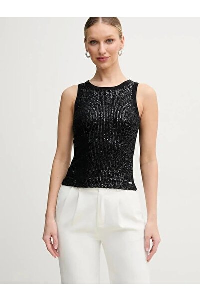 Guess ALEXIA SEQUINS TANK TOP Жіночий чорний топ W5GP06KCS10-JBLK