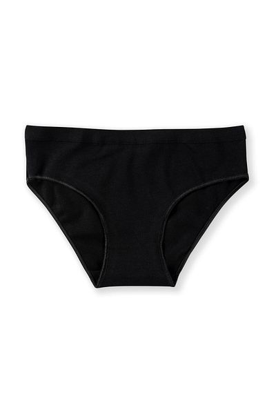 BAYKAR Bikini din bumbac și lycra pentru fetiță, slip de bază simplu, pachet de 6 5005 negru