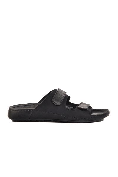 AYAKMOD Black Double Banded Lightweight Men's Slippers 80-012 m