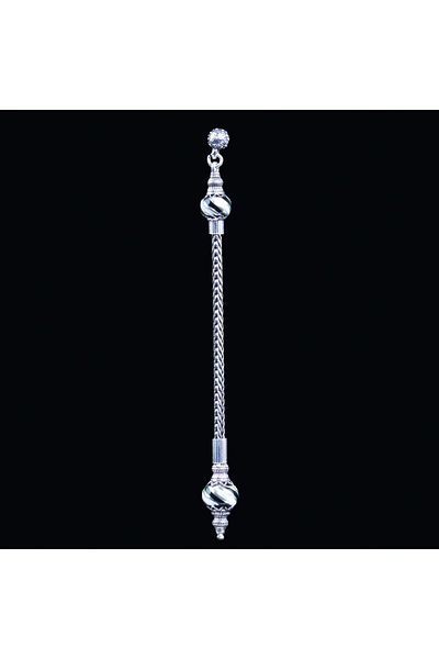 TESBİHCİBABA Single Chain Black and White Çesm-I Nightingale Rosary Tassel