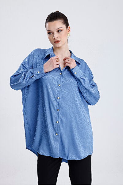 MD trend Жіноча сорочка оверсайз з леопардовим принтом