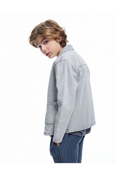 Koton Cotton Long Sleeve Denim Jacket with Pocket Detail