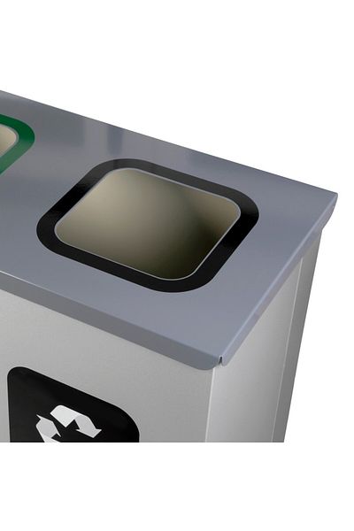 Alda Waste bin for selective collection, Alda, 4X60 L, stainless steel, 4in1