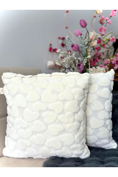 Cottella 2 Pcs Bohemian Special Pattern Punch Punch Pattern Decorative Throw Pillow Cover Heart Pattern 45 X 45 cm