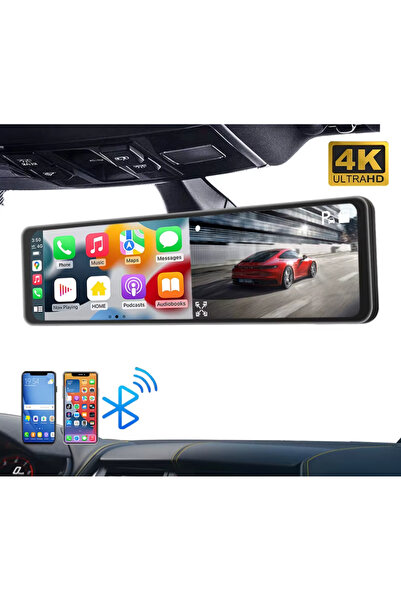 nextbuy Araç Kamerası Bluetooth Carplay & Android Multimedya 4K Ön ve Arka Kameralı 12" Dikiz Aynası