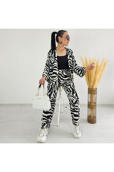 6 butik altı üstü butik Set kimono cu model zebră cu talie întreagă