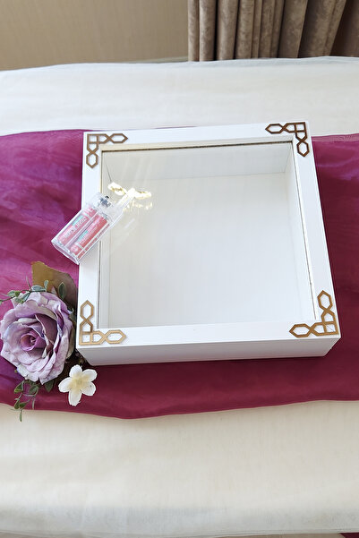 Verda Çerçeve 25x25 Cm Ledli Beyaz Isimsiz Derin Gül Çerçevesi! Gül Kutusu! H...