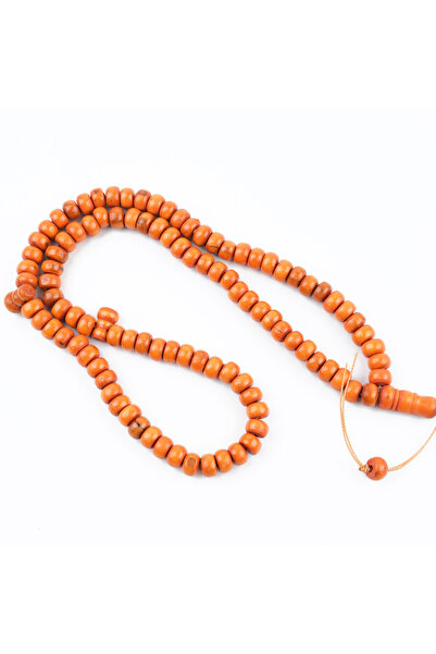 LapisDo Boxwood Painted Orange 99 Wheel Cut 10X6Mm Prayer Rosary