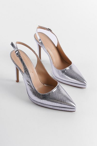 Capone Outfitters Offene Rückseite, spitze Zehenpartie, High Heel, Plateau-Damenschuhe