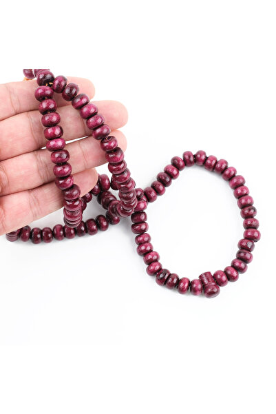 LapisDo Boxwood Painted Cherry Rotten 99 Wheel Cut 10X6Mm Prayer Rosary