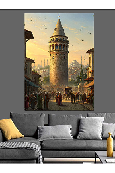 karizmart Osmanlı Galata Nın Altında Kalabalık Gün Dekoratif Kanvas - Mdf Ahş...