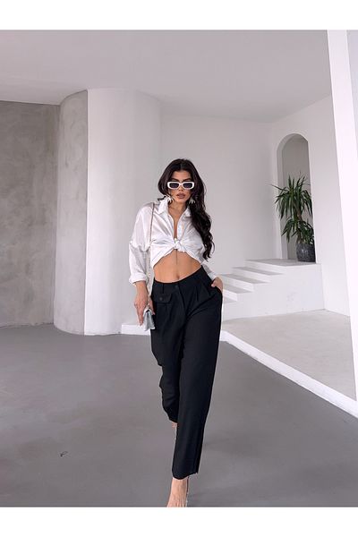 Mine'nspolo Women's Baggy Trousers - Button Demand