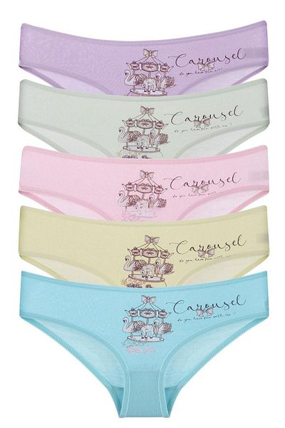 Nicoletta Girl's Panties 5 Pack Cotton Lycra MIXCOLOR
