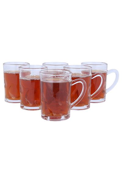 Alsaif Gallery Al Saif Gallery Glass Teapot Set, Bed, 6 Pieces - Clear