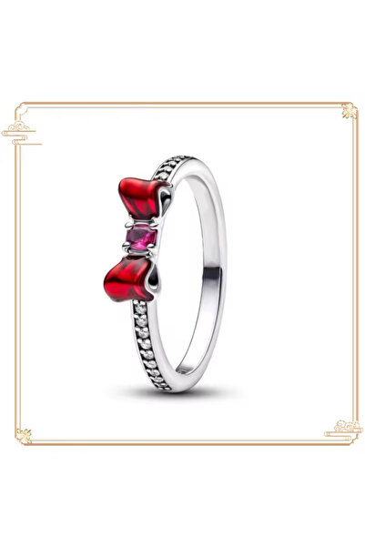Hector&Co. Jewellery Gümüş Disney Pamuk Prenses Kırmızı Fiyonk Yüzük