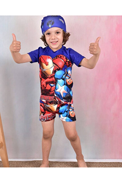 niferkids طقم ملابس سباحة للأولاد مكون من 3 قطع مع شورت