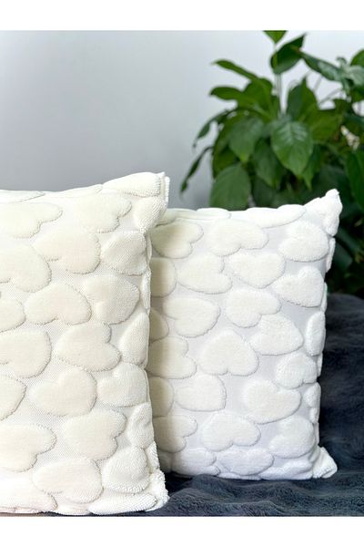Cottella 2 Pcs Bohemian Special Pattern Punch Punch Pattern Decorative Throw Pillow Cover Heart Pattern 45 X 45 cm